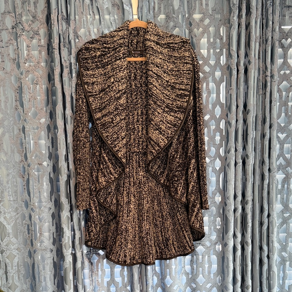 Chic Black and Gray Women's Poncho Sweater